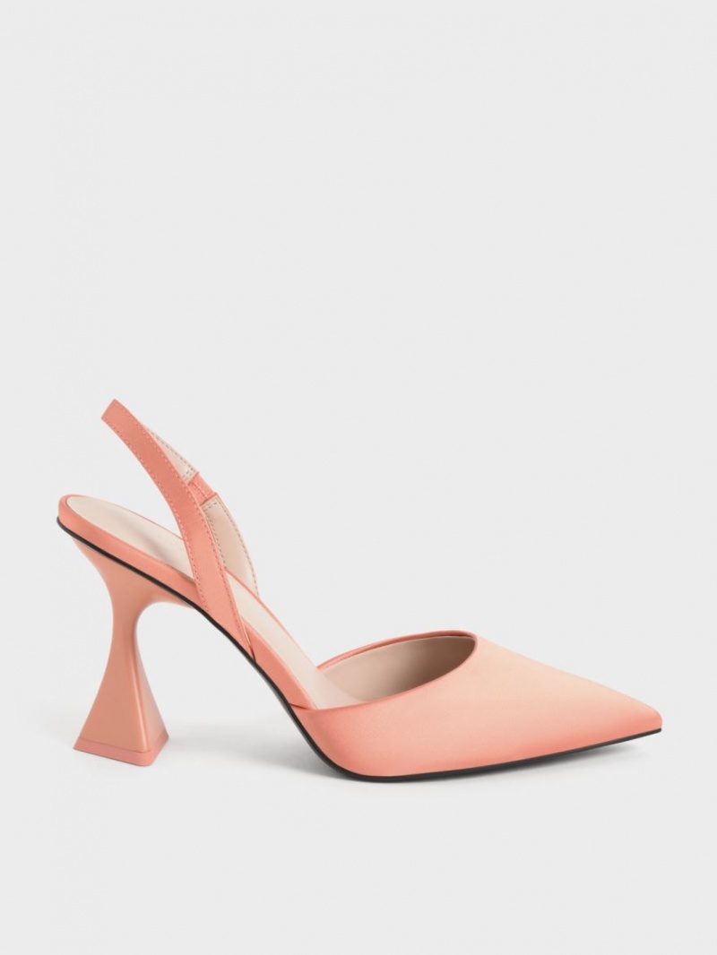 Charles & Keith Recycled Polyester Slingback Pumps Koralle | 427JTLPBU