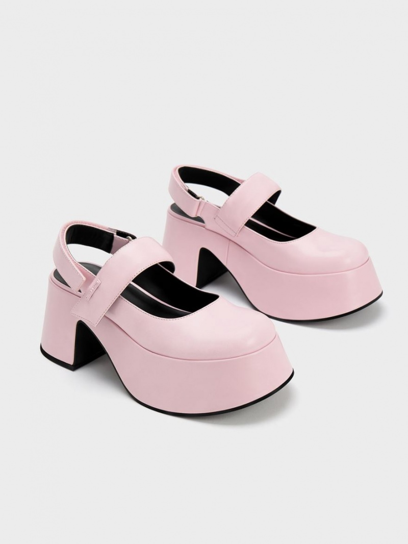 Charles & Keith Rubina Slingback Mary Jane Pumps Hellrosa | 240ILFDEY