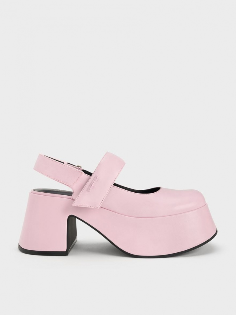 Charles & Keith Rubina Slingback Mary Jane Pumps Hellrosa | 240ILFDEY