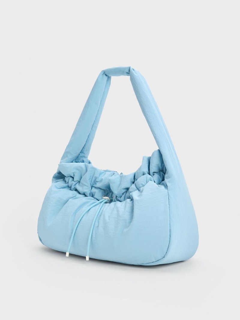 Charles & Keith Ruched Hobo Tasche Hellblau | 571SKHCXY