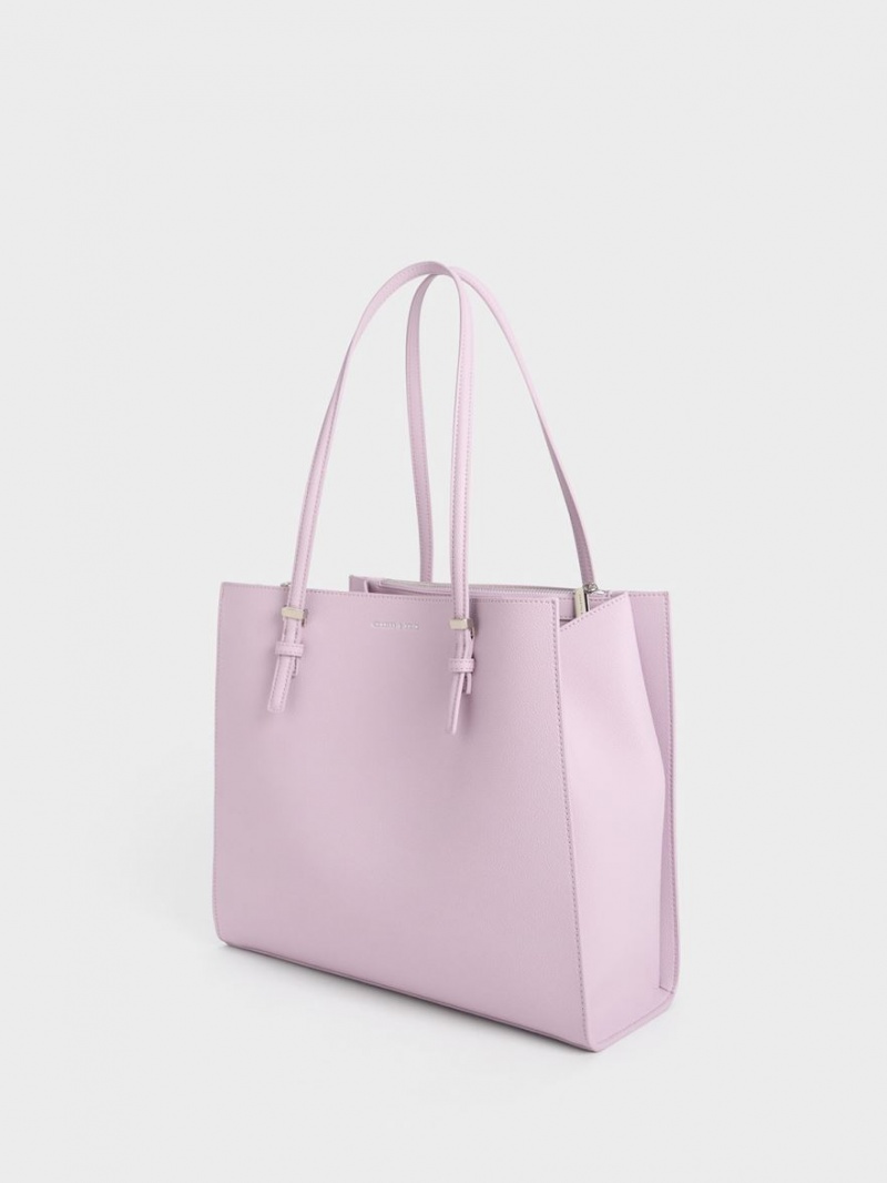 Charles & Keith Sansa Tragetaschen Lila | 796COSVPT