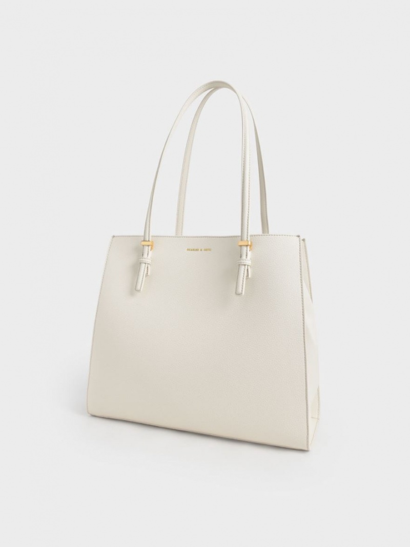 Charles & Keith Sansa Tragetaschen Weiß | 498PKVSAW