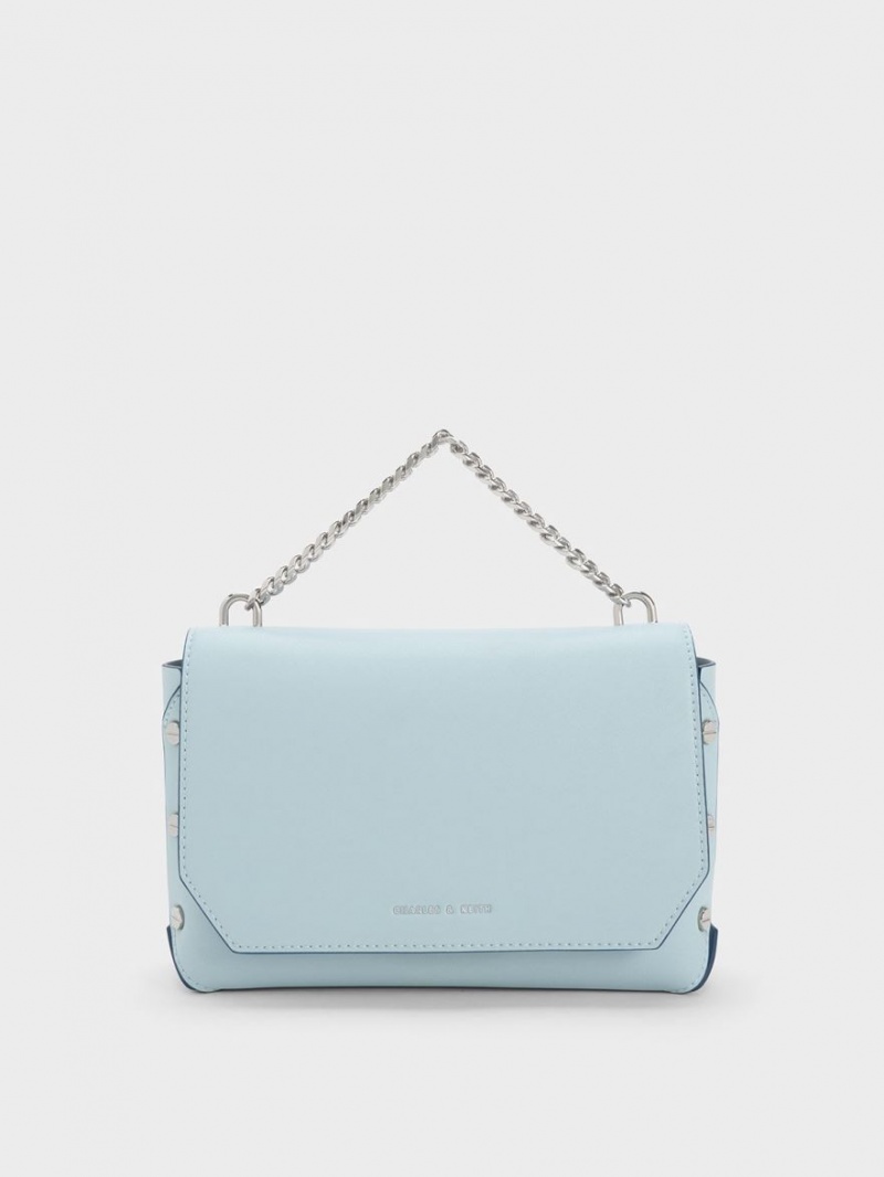 Charles & Keith Screw Motif Front Flap Tragetaschen Blau | 650GFMTDZ