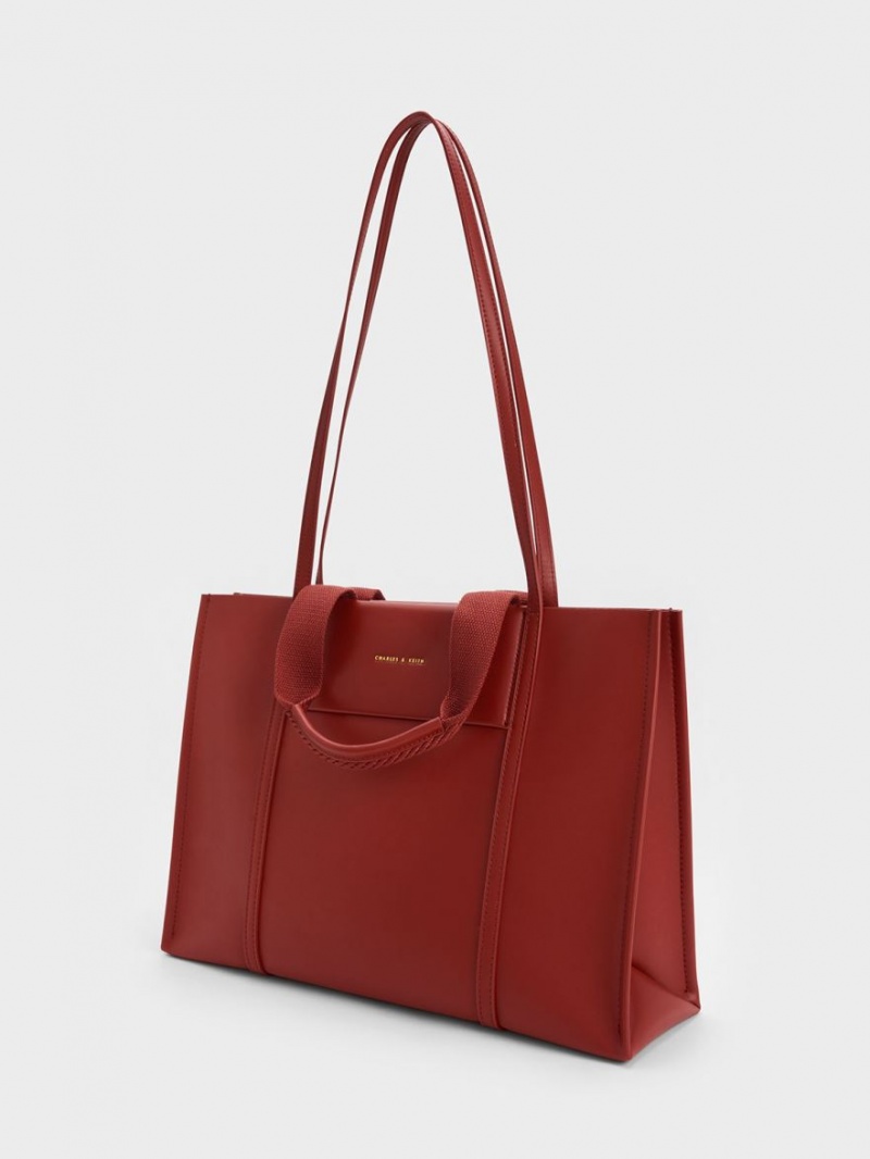 Charles & Keith Shalia Tragetaschen Dunkelrot | 583PBKZCA