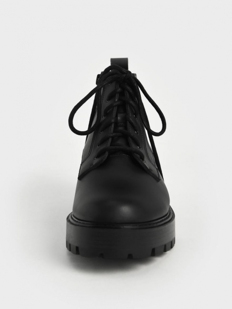 Charles & Keith Spitze-Up Chunky Stiefeletten Schwarz | 543EOHULJ