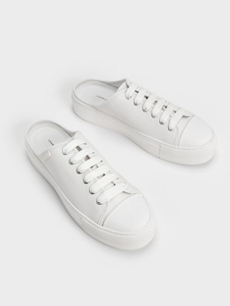 Charles & Keith Spitze-Up Slip On Sneakers Weiß | 682QATPXN