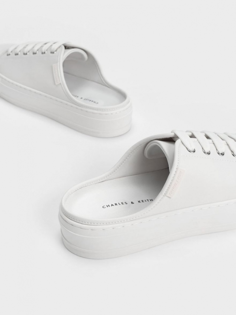 Charles & Keith Spitze-Up Slip On Sneakers Weiß | 682QATPXN