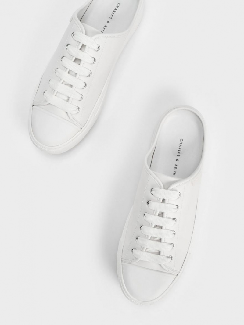 Charles & Keith Spitze-Up Slip On Sneakers Weiß | 682QATPXN