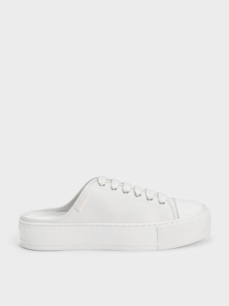 Charles & Keith Spitze-Up Slip On Sneakers Weiß | 682QATPXN