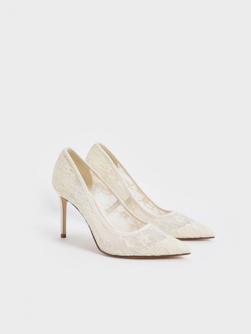 Charles & Keith Spitze Stiletto Pumps Weiß | 912GIKDQO