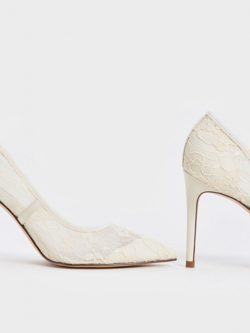 Charles & Keith Spitze Stiletto Pumps Weiß | 912GIKDQO