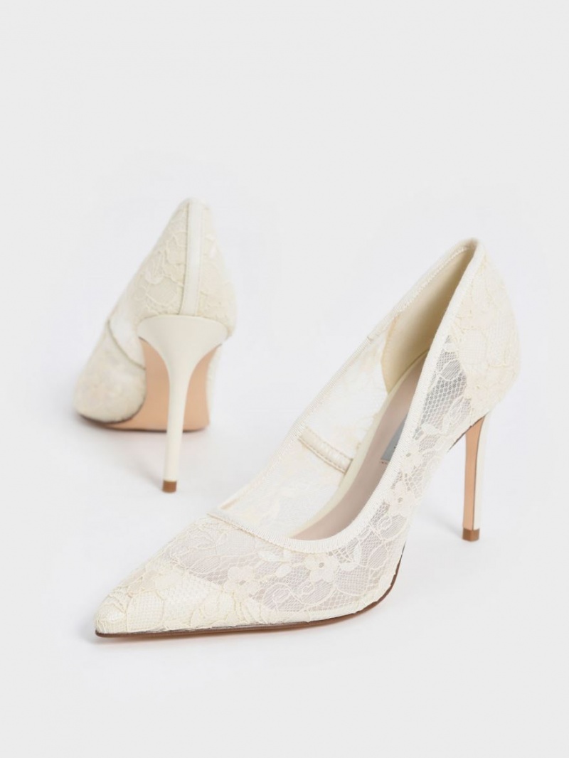 Charles & Keith Spitze Stiletto Pumps Weiß | 912GIKDQO