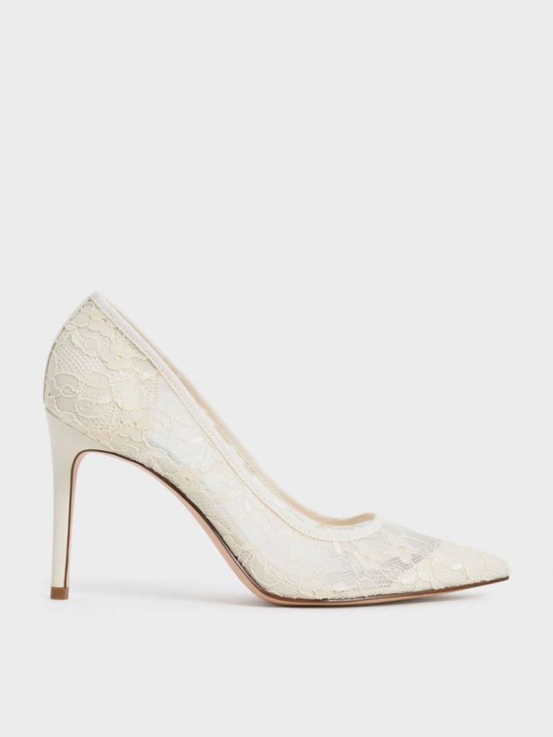 Charles & Keith Spitze Stiletto Pumps Weiß | 912GIKDQO