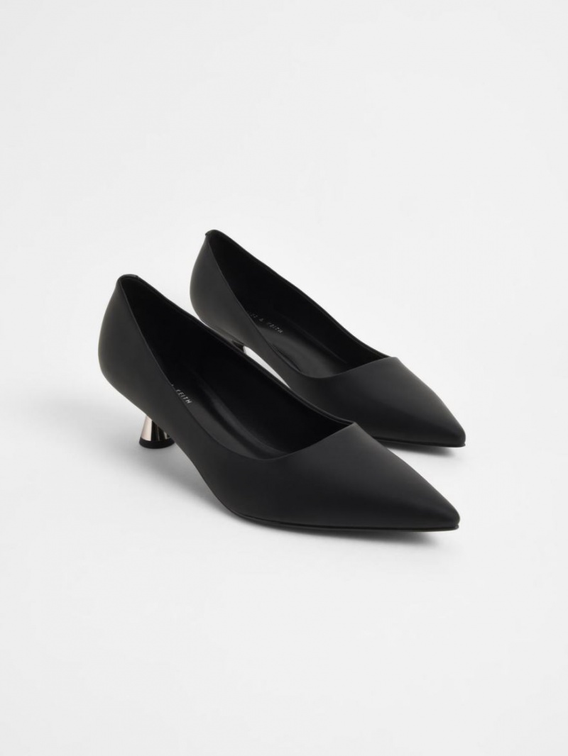 Charles & Keith Spool Heel Pumps Schwarz | 618PWJING