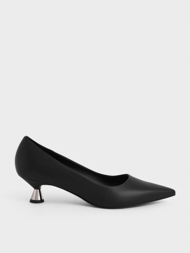 Charles & Keith Spool Heel Pumps Schwarz | 618PWJING