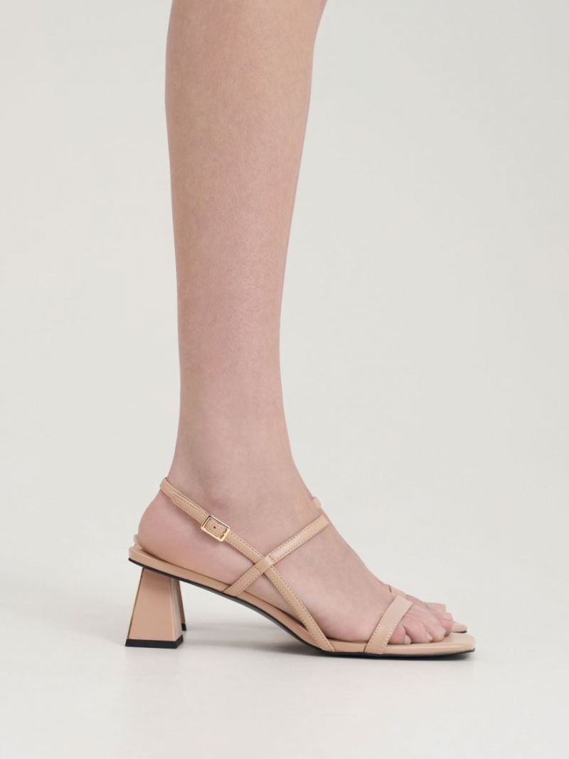 Charles & Keith Square-Kappe Riemchensandalen Beige | 238WXDTVE