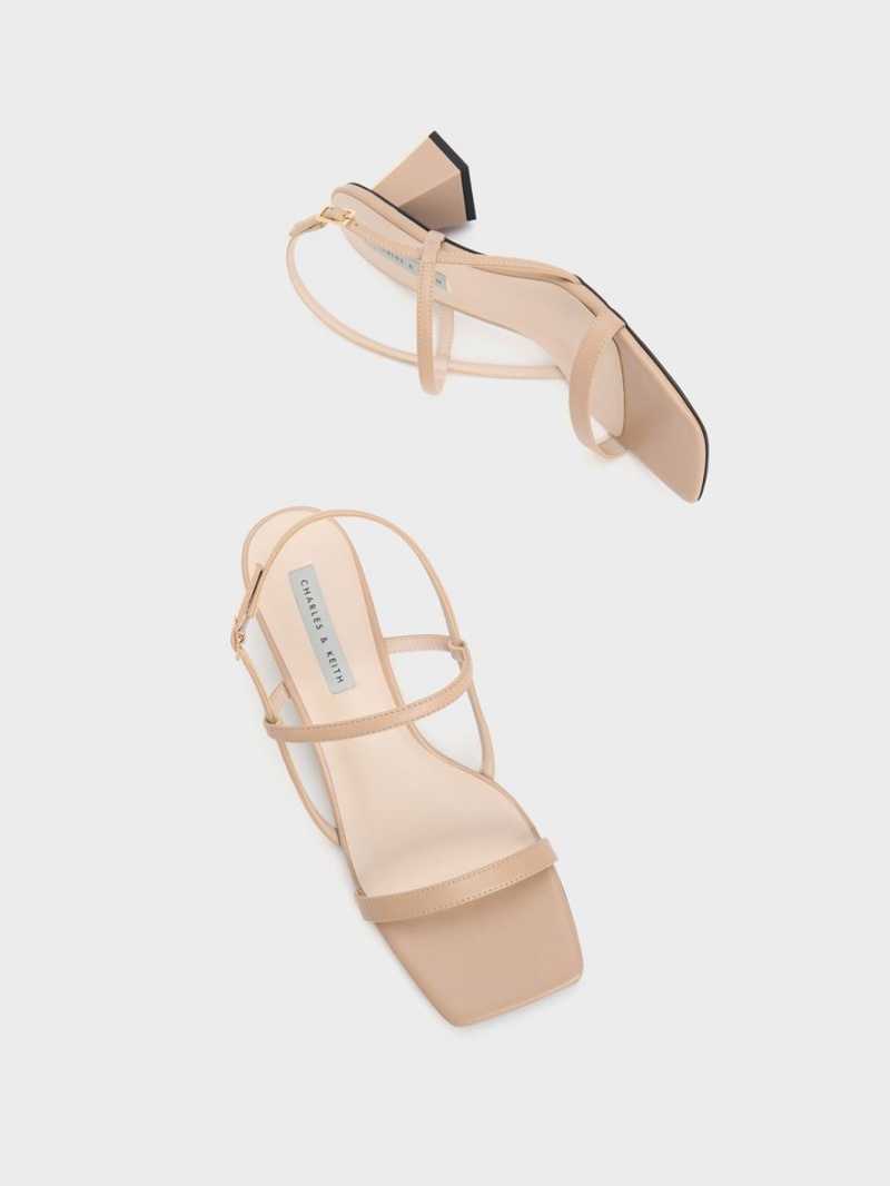 Charles & Keith Square-Kappe Riemchensandalen Beige | 238WXDTVE