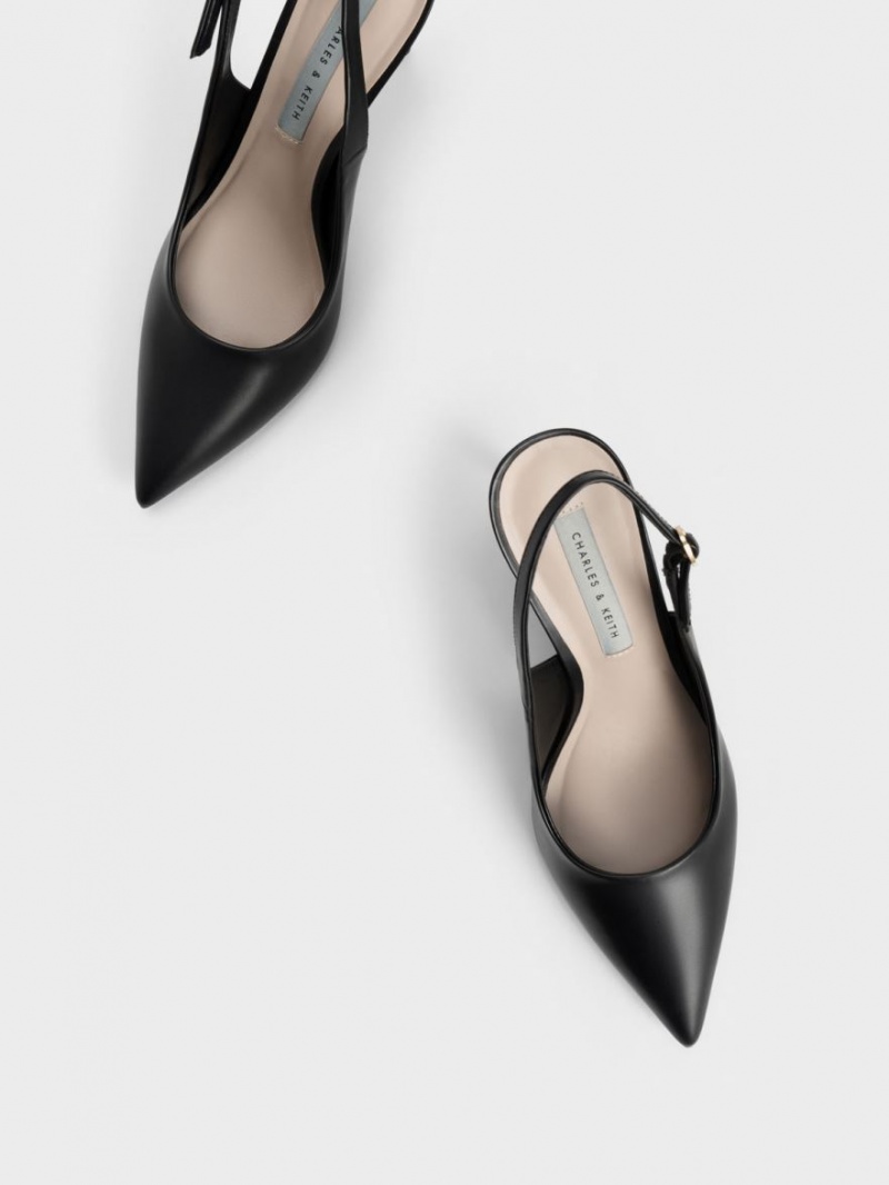 Charles & Keith Stiletto Heel Slingback Pumps Schwarz | 952SQGKFO