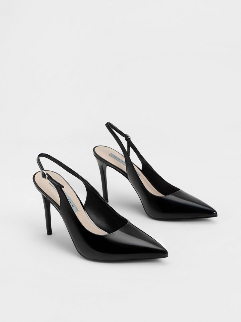 Charles & Keith Stiletto Heel Slingback Pumps Schwarz | 132LTQXKJ