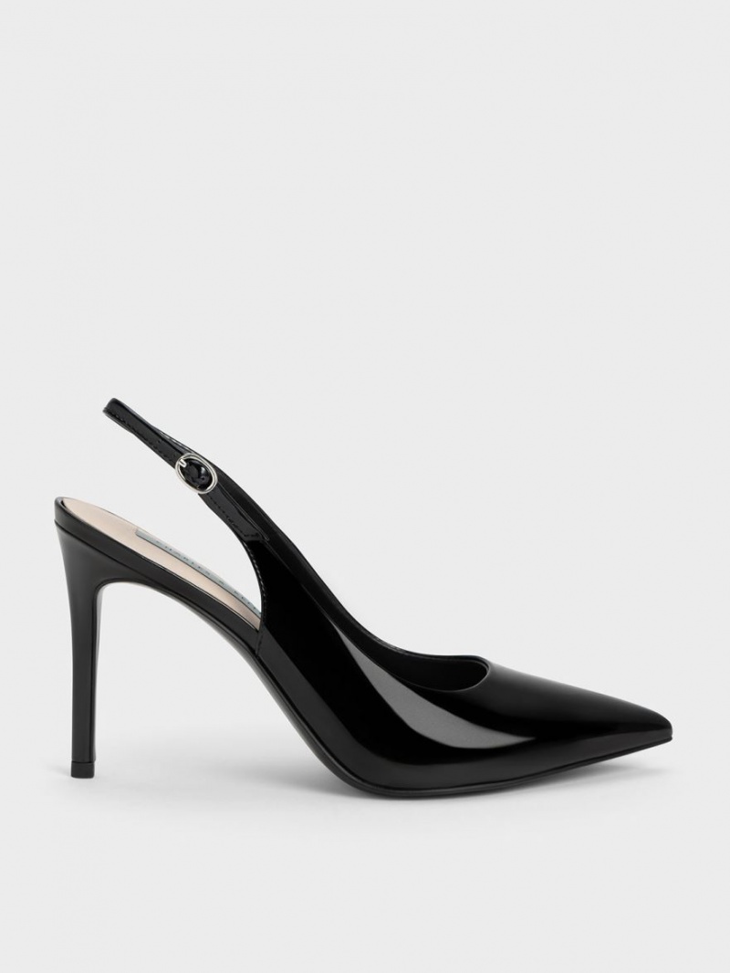 Charles & Keith Stiletto Heel Slingback Pumps Schwarz | 132LTQXKJ