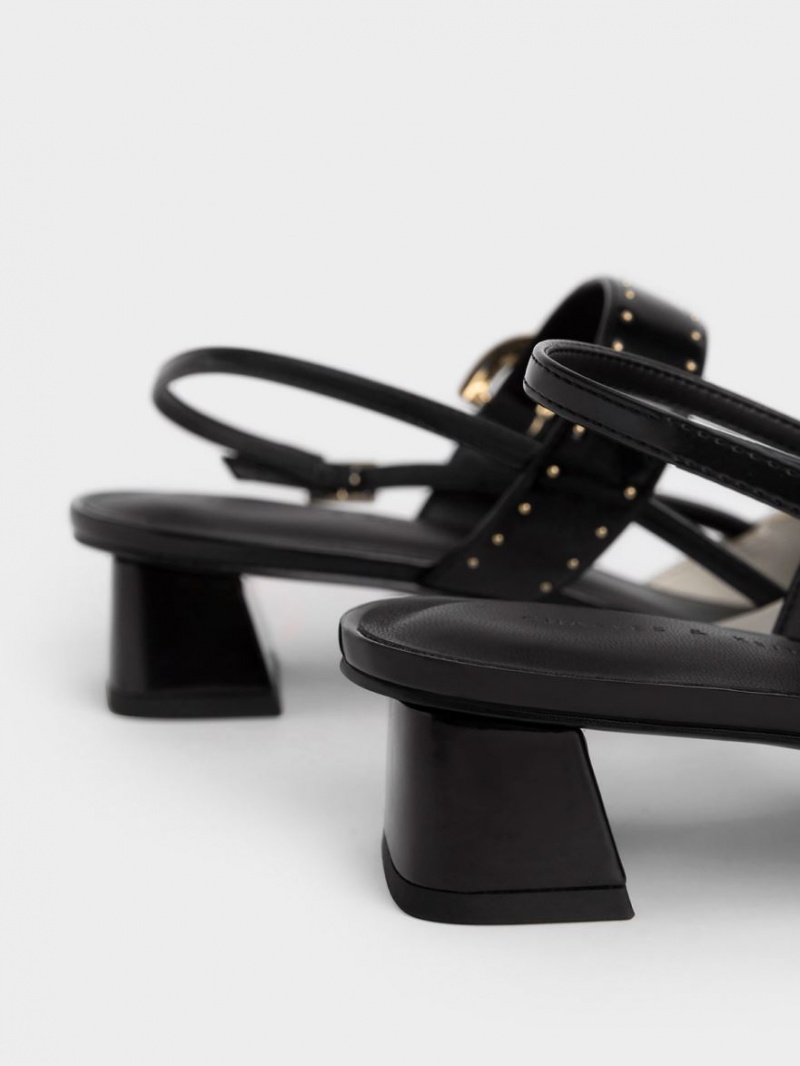 Charles & Keith Studded Buckled Slingback Pumps Weiß | 764RIBOXC