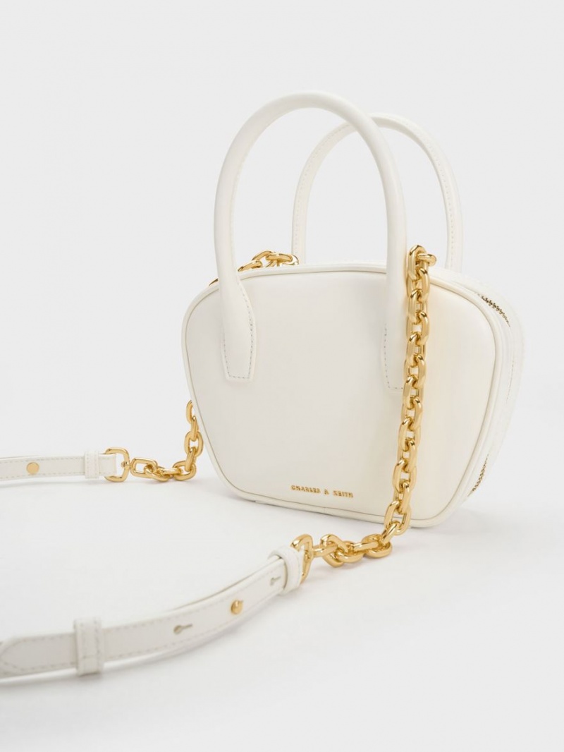 Charles & Keith Suki Padlock Tragetaschen Weiß | 906ETKYZU