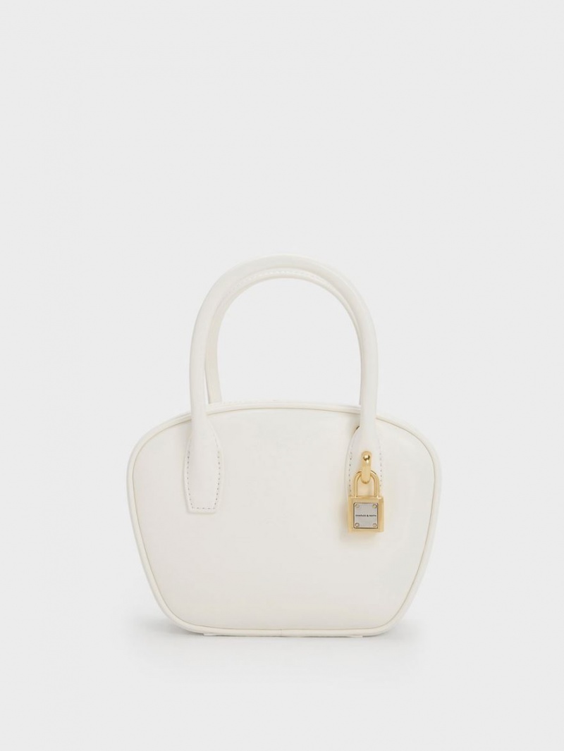 Charles & Keith Suki Padlock Tragetaschen Weiß | 906ETKYZU