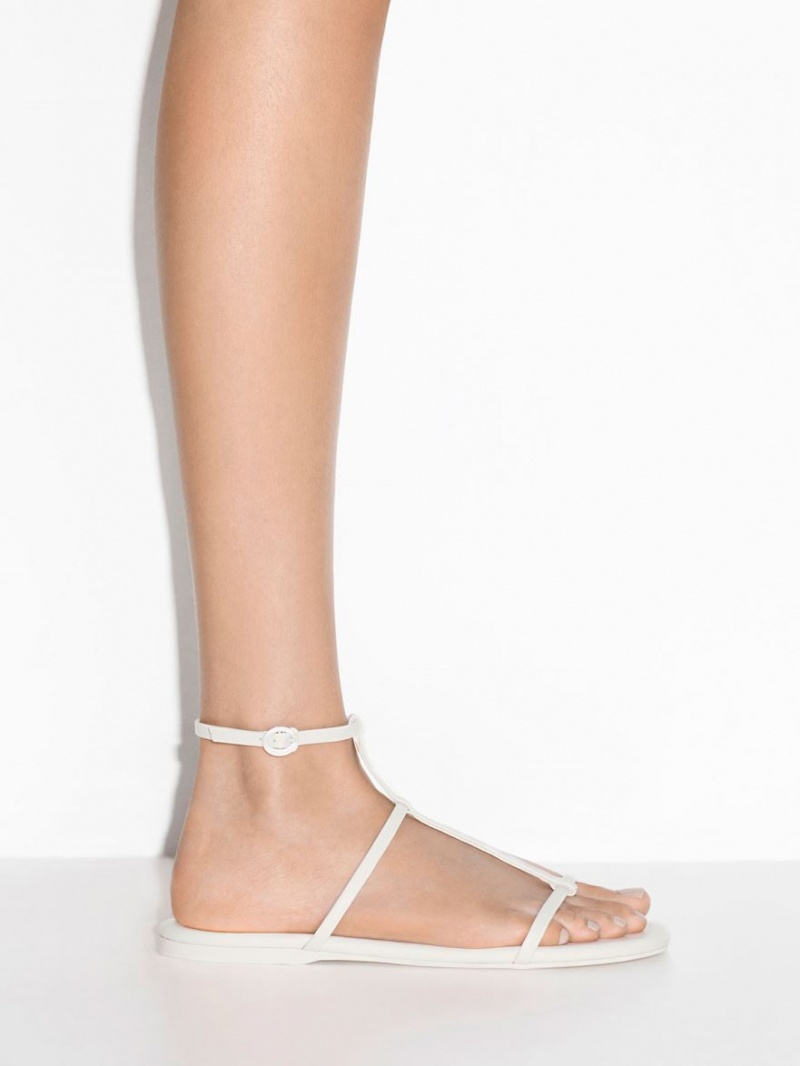 Charles & Keith T-Bar Ankle Riemchensandalen Weiß | 425MLPWUX