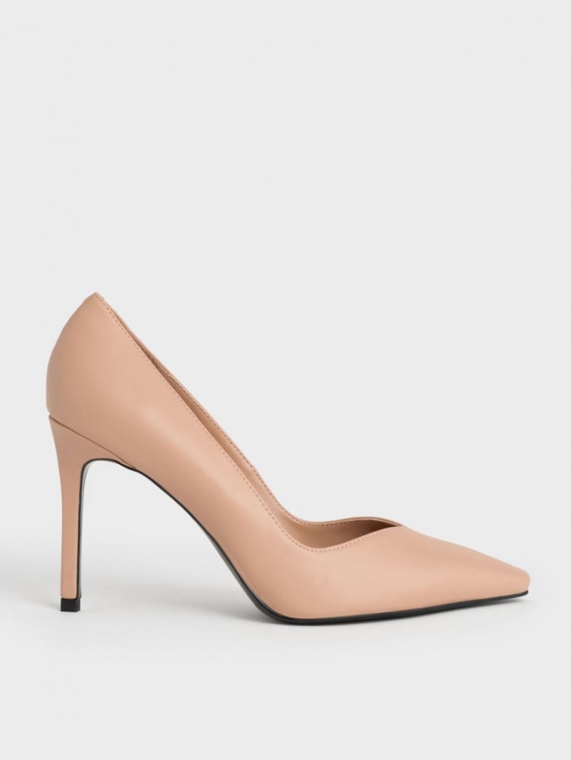 Charles & Keith Tapered Square-Kappe Pumps Beige | 928YZJDAS