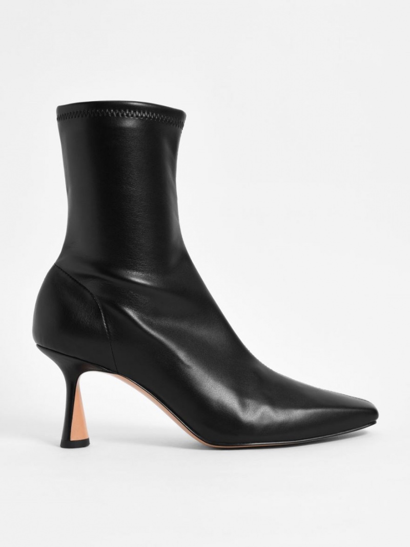 Charles & Keith Tapered Square-Kappe Stiefeletten Schwarz | 345AVGDYJ