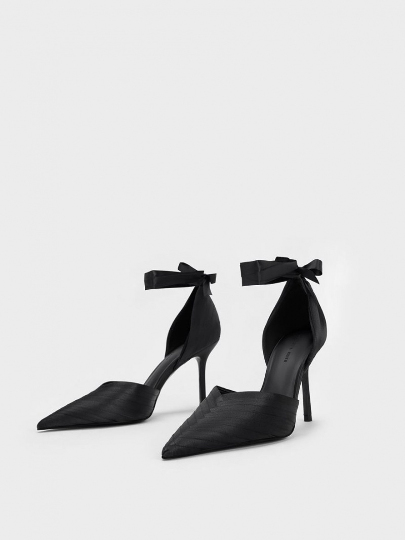 Charles & Keith Tie-Around D'Orsay Pumps Schwarz | 089LIDPJT