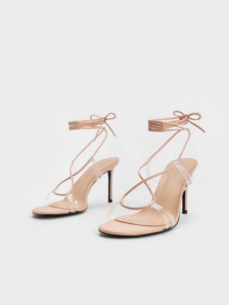 Charles & Keith Tie-Around Sandalen Absatz Beige | 501NCIJOM