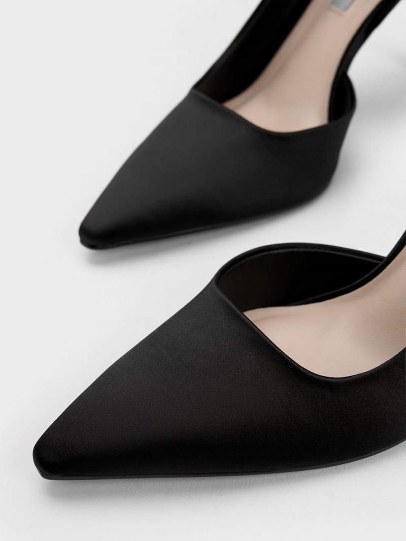 Charles & Keith Tie-Around Slingback Pumps Schwarz | 854BMUGTH