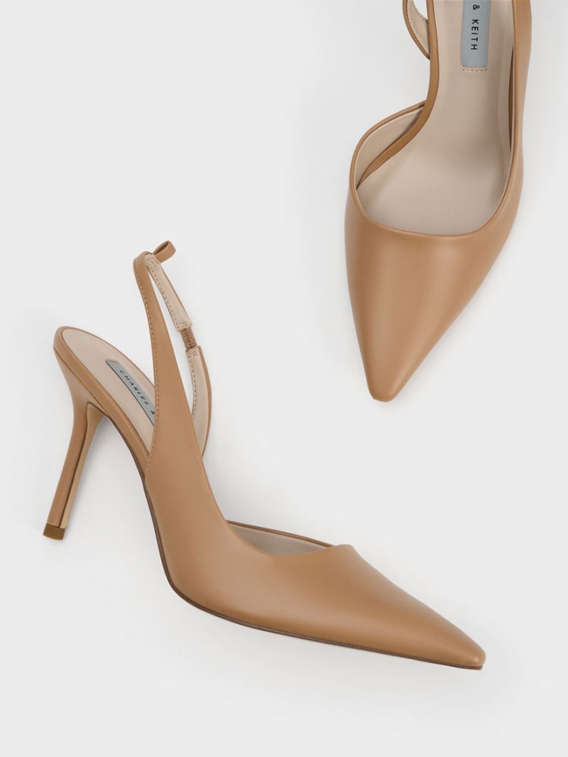 Charles & Keith Tie-Around Slingback Pumps Braun | 502VFIYMR