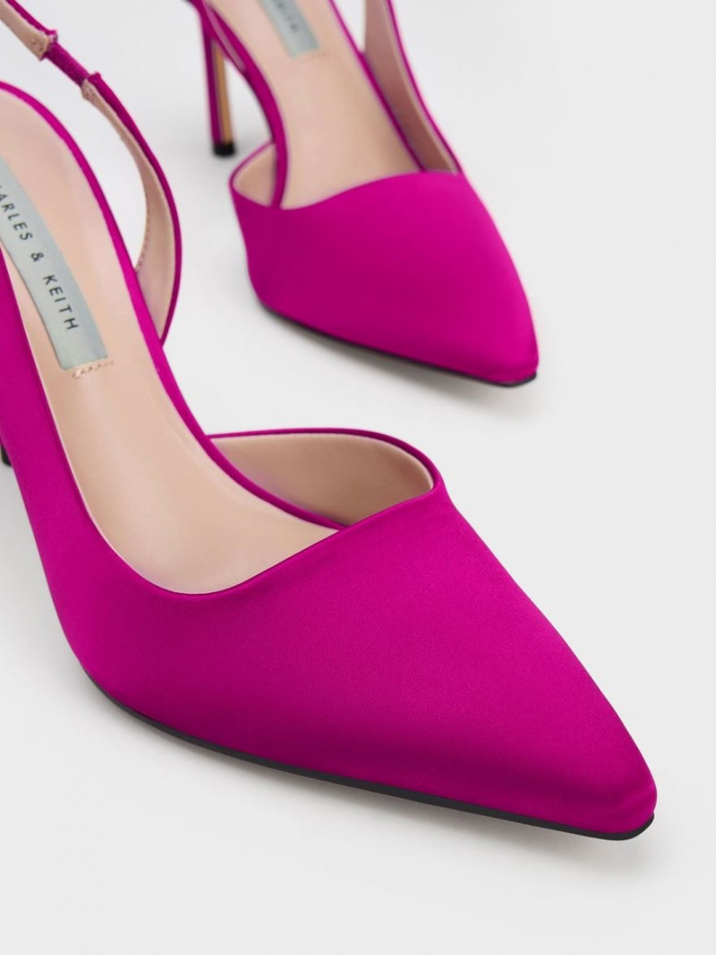 Charles & Keith Tie-Around Slingback Pumps Fuchsie | 435LQGORT