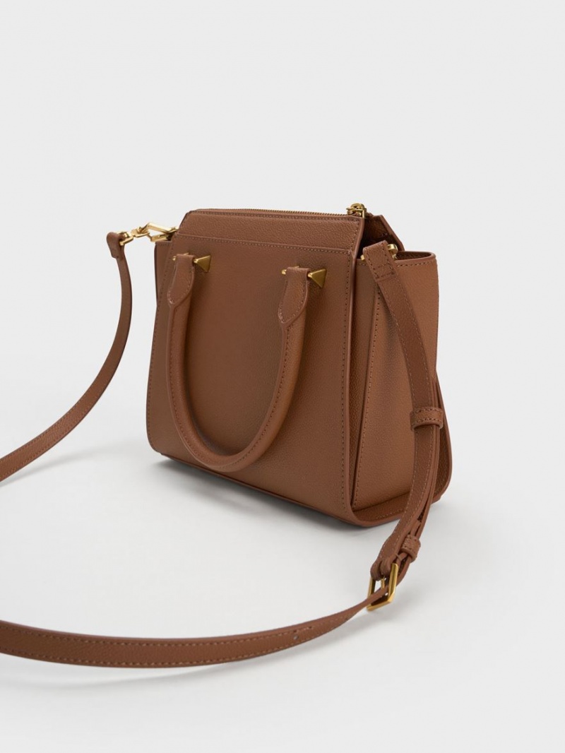 Charles & Keith Trapeze Tragetaschen Schokolade | 267WGNHIO