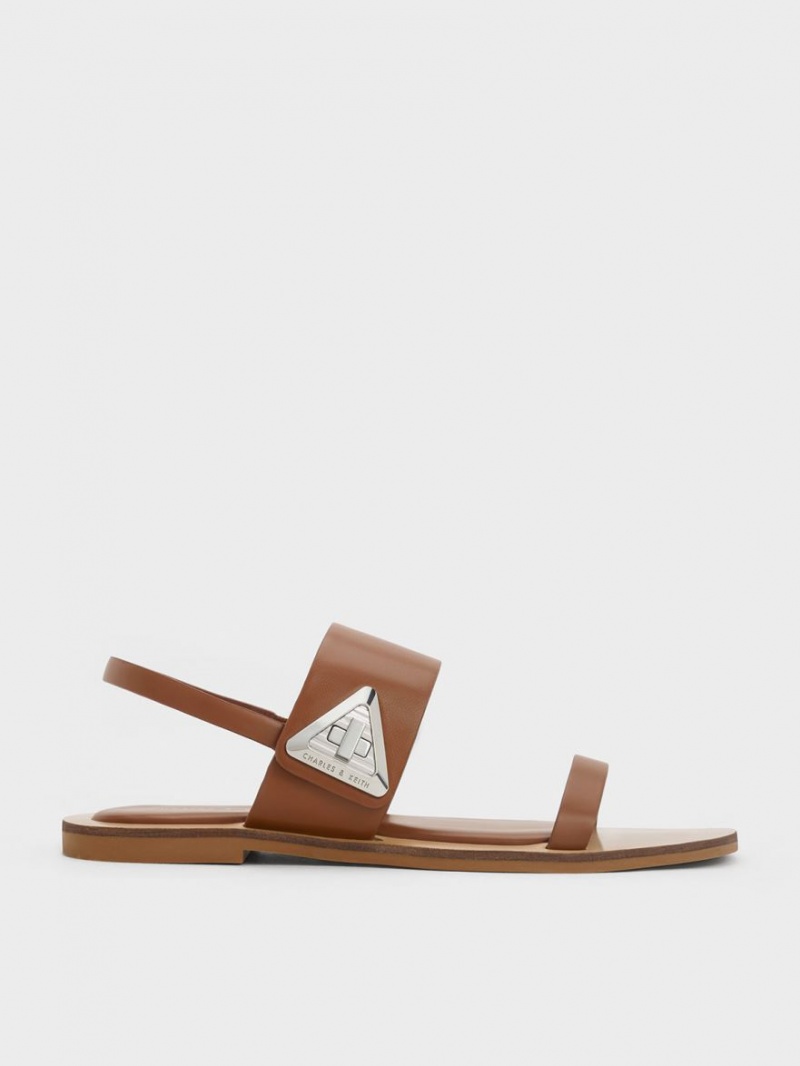 Charles & Keith Trice Double Riemchensandalen Braun | 672UBAQZX