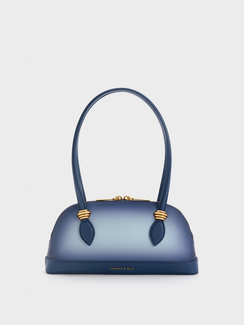 Charles & Keith Trudy Ombre Elongated Handle Schultertaschen Navy | 187YPSMJU