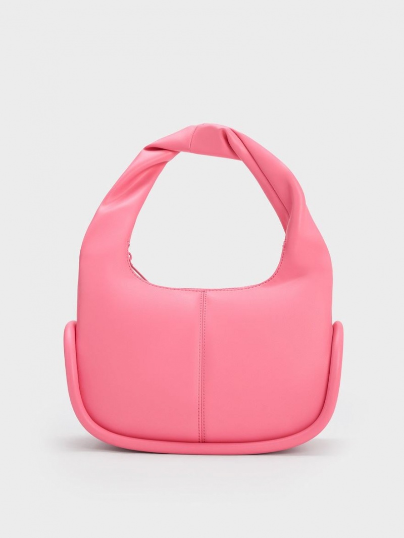 Charles & Keith Tubular Slouchy Hobo Tasche Rosa | 129ODUIRK