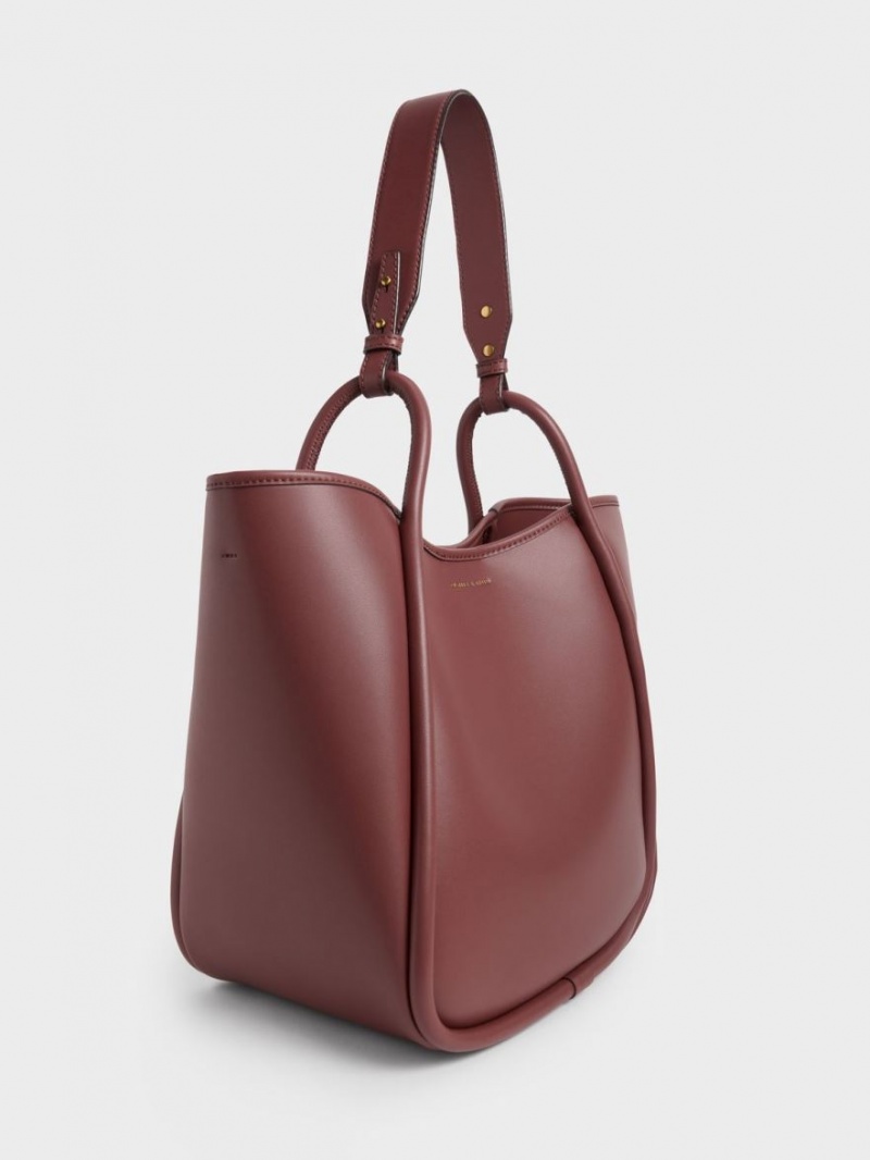 Charles & Keith Tubular Slouchy Tragetaschen Schokolade | 056UIEGSB