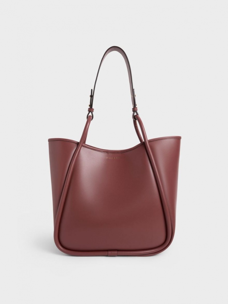 Charles & Keith Tubular Slouchy Tragetaschen Schokolade | 056UIEGSB