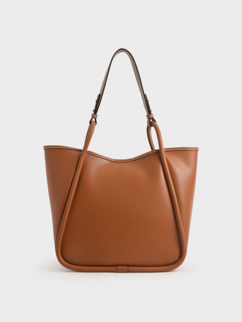 Charles & Keith Tubular Slouchy Tragetaschen Braun | 890AYRLNB