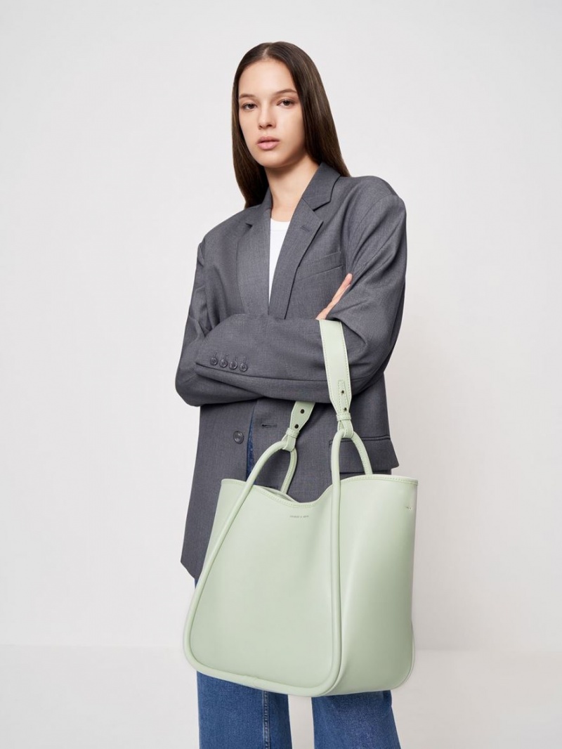 Charles & Keith Tubular Slouchy Tragetaschen Mintfarben | 493GSWBEU