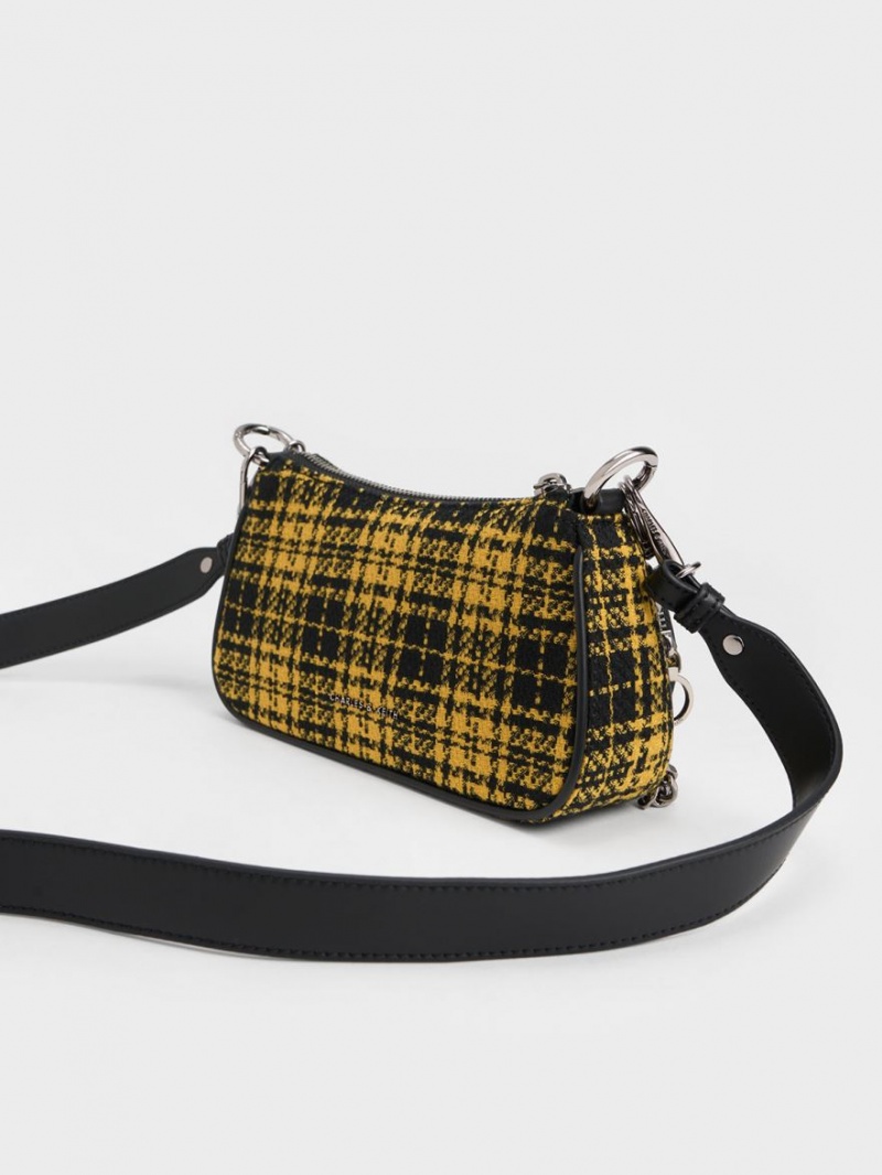 Charles & Keith Woven Check-Print Schultertaschen Mehrfarbig | 943DXEAMR