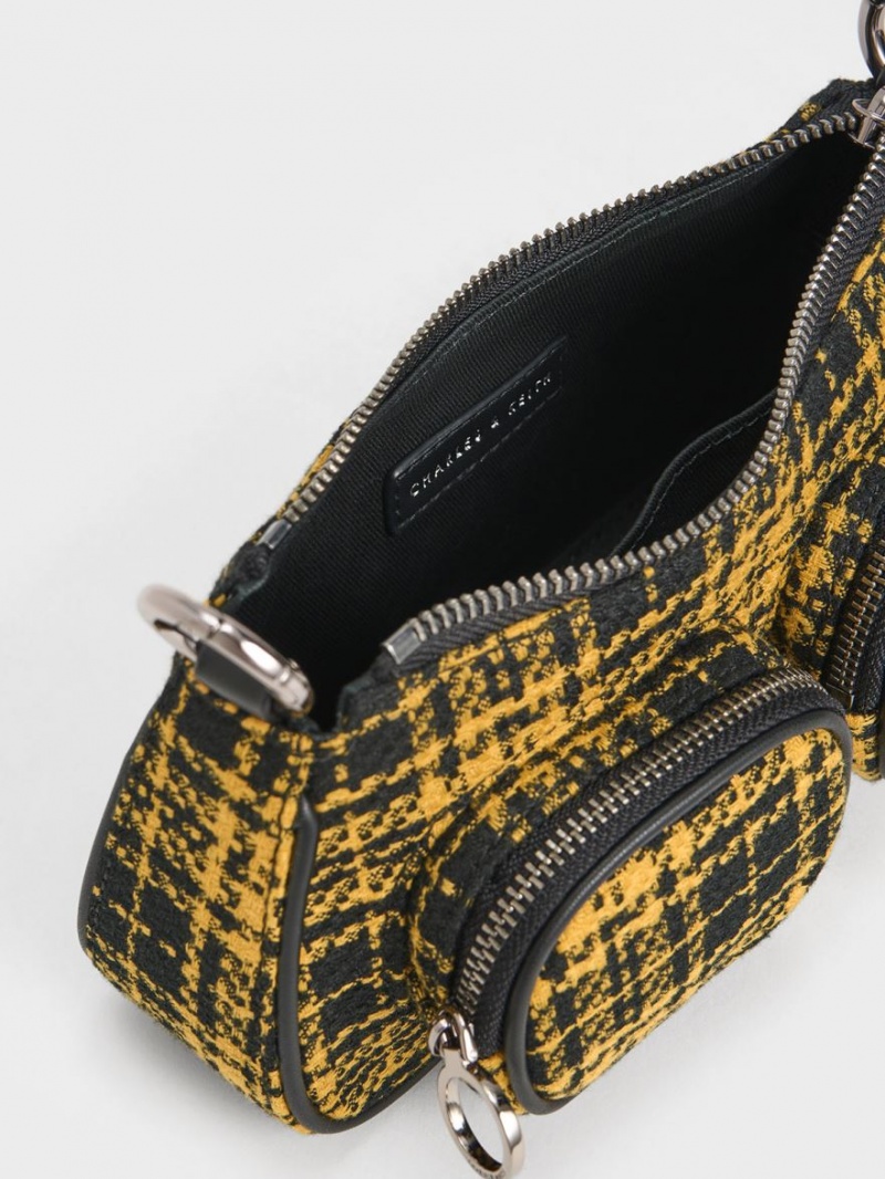 Charles & Keith Woven Check-Print Schultertaschen Mehrfarbig | 943DXEAMR