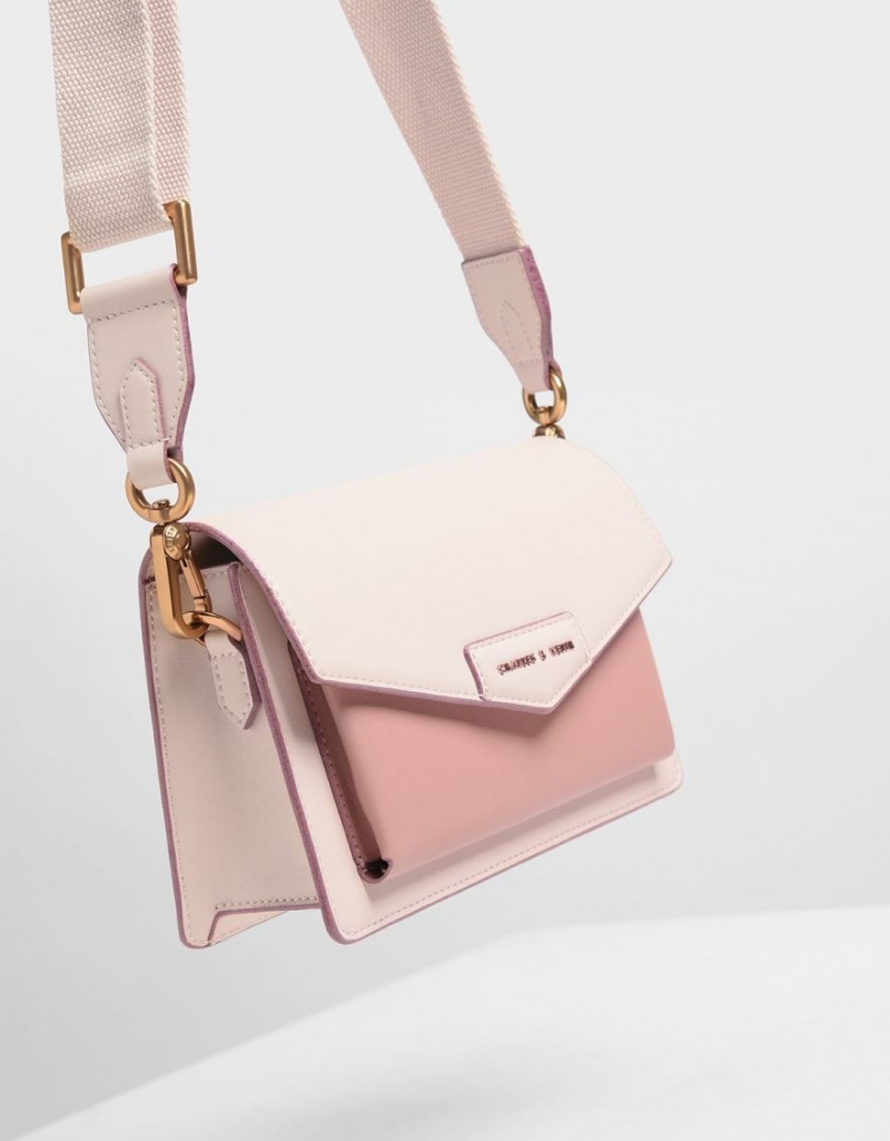 Charles & Keith Zaina Envelope Crossbody Taschen Hellrosa | 957GZQYFL