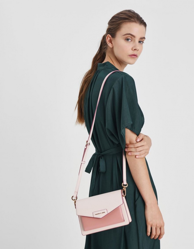 Charles & Keith Zaina Envelope Crossbody Taschen Hellrosa | 957GZQYFL