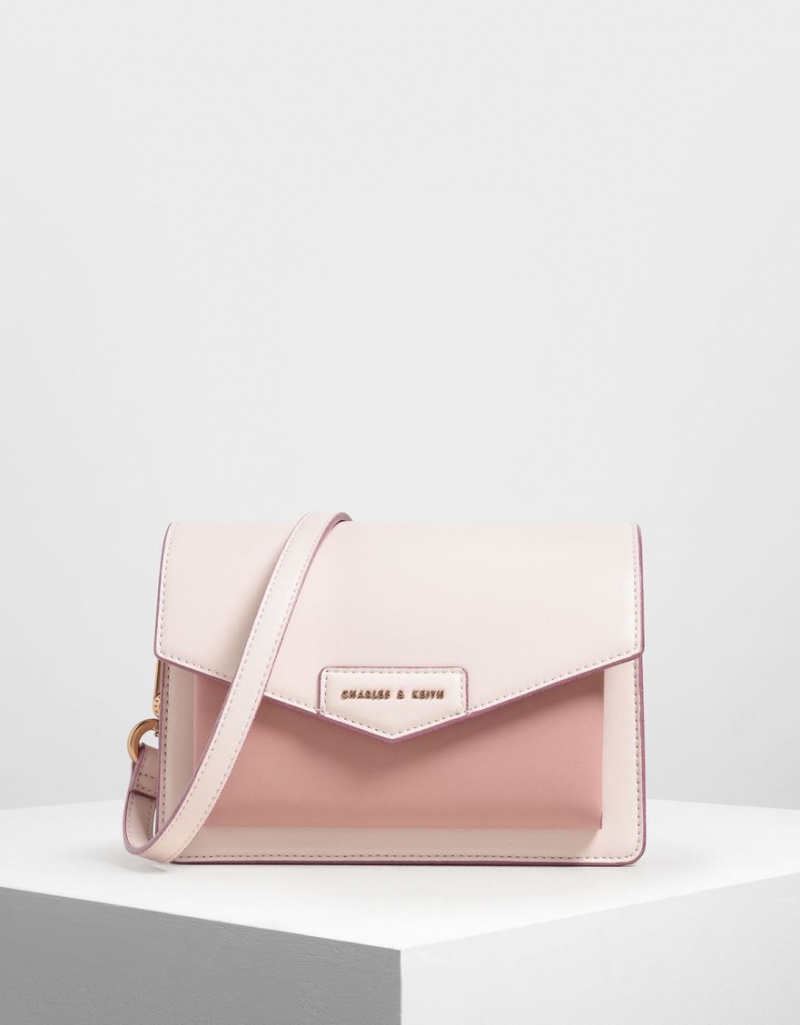 Charles & Keith Zaina Envelope Crossbody Taschen Hellrosa | 957GZQYFL